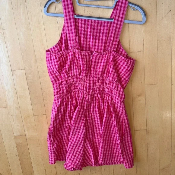 Anthropologie Somerset pink checked romper, XS, GL1303 - Picture 6 of 6